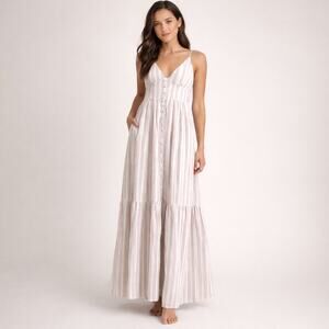 Abercrombie & Fitch Linen-Blend Striped Maxi Dress – Size Large